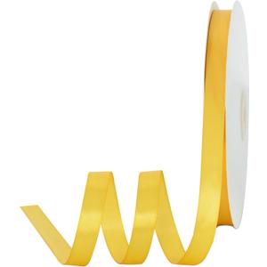 TONIFUL 1/2 Inch x 100yds Yellow Satin Ribbon Thin Solid Fabric Ribbons for Invitation Gift Wrapping, Bows Craft Making, Floral Bouquets, Valentine's Day Wedding Party Decoration