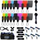 Bodylastics Resistance Band Set - Resistance Bands with Handles, Ankle Straps, Door Anchor, Carry Bag - Heavy-Duty Stretch Exercise Bands -Patented Clips and Snap Reduction Tech -Fitness Workout Band