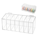 Adjustable Label Dispenser 7-Slot, Acrylic Wall Mountable Day of The Week Covered Sticker Roll Dispenser, Transparent Home Organization Box for Weekly Stickers, Jewelry, Coffee Bean, Perfumes