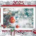 2025 Christmas Decorations Picture Frame 6x4 Snowflake Christmas Metal Photo Display Photo Frames with High Definition Glass Front Gift Ideas Tabletop Home Decorative (Snowman Sleigh 2025)