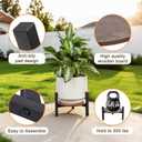Vigordream Plant Stand Indoor, Heavy Duty Sturdy Metal Wooden Plant Holder Stool, Low Short Single Flower Pot Stand Decoration Racks for Home, Patio &Garden (Dark Brown, Large (2pack))