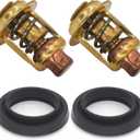 75692Q2 2 PCS 143 Degree Thermostats & Seals Kit for Mercury Marine 135 150 175 200 HP V6 Outboard Motors Replacement 75692 Sierra 18-3553 GLM 13340