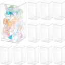 BENECREAT 40Pcs Clear Gift Boxes with Film, Rectangle Transparent PVC Favor Boxes 1.5x1.5x3inch for Wedding Party Treat Candy Cupcakes