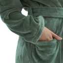 Amorbella Premium Plush Robe for Women Long Fluffy Fleece Robe Winter Warm Bathrobe with Pockets (L)