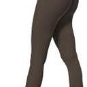 Sunzel No Front Seam Mini Flare Leggings for Women, Invisible Butt Scrunch Flared Yoga Pants with Tummy Control Small, Seal Brown 