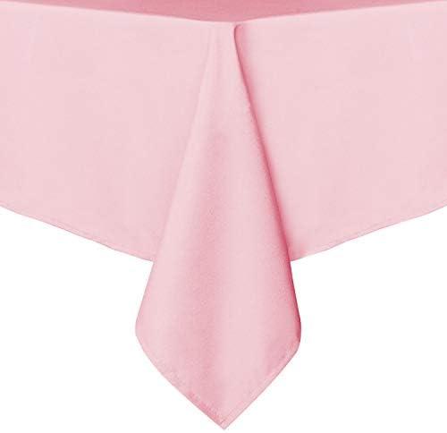 sancua Rectangle Tablecloth - 70 x 90 Inch - Stain and Wrinkle Resistant Washable Polyester Table Cloth, Decorative Fabric Table Cover for Dining Tables, Buffet Parties and Camping, Pink