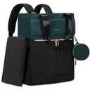 LOVEVOOK Diaper Bag Backpack with Insulated Pockets, Baby Changing Pad, Pacifier Case - Anti-Theft Travel Backpack for Women, Black-Green (15.6-Inch)