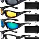 4 Pair Motorcycle Glasses Riding Glasses UV Protection Windproof And Dustproof Motorcycle Foam Cushion Goggles
