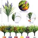Geegoods Artificial Plants Flowers Outdoor 24 Bundles UV Resistant Faux Lavender Flowers with Monkey Grass for Garden Porch Window Patio Hanging Planter Decor