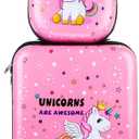 Weewooday Kids Luggage and Backpack 18 Suitcase with Spinner Wheel Hard Case Travel 13 Backpack Girl Suitcase Set for Kids Travel Supplies(Pink,Unicorn Style), 18 X 11.5 X 8 Inches
