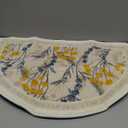 vctops Half Circle Bathroom Rugs Floral Print Soft Absorbent Microfiber Bath Rugs Non Slip Quick Dry Bath Mats for Bathroom Floor, Tub and Shower, Home Decor Accessories (Half Round Floral B,16"x24")