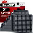 Ezprotekt Non Slip Furniture Coasters - 2 Non Skid Furniture Pads for Hardwoods Floors, 8 Pcs Square Rubber Furniture Caster Cups Floor Protectors for Bed Couch Chair Desk (Black)