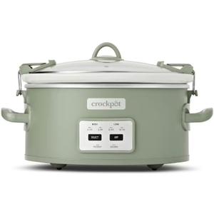 Crock-Pot Locking Lid 6qt Cook and Carry Programmable Slow Cooker Moonshine Green