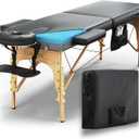 Memory Foam Massage Table Premium Portable Foldable Massage Bed Height Adjustable 72 Inches Long 27 Inches Wide Home Salon Spa Bed Tattoo Table with Accessories & Carrying Case Easy Set Up