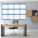36" x 54" SwiftGlimpse 2026 Wall Calendar Erasable Large Wet & Dry Erase Laminated 12 Month Annual Yearly Wall Planner, Horizontal, Navy