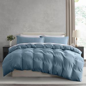 Nestl Stone Blue Duvet Cover King Size - Soft Prewashed King Duvet Cover Set, 3 Piece, with Zipper Closure, 1 Duvet Cover 104x90 inches and 2 Pillow Shams - No Comforter
