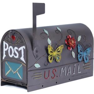 Heavy Duty Mailboxes for Outside, Mail Boxes Post Mount,Decorative Mailboxes Outside Courtyard Garden
