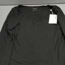 REORIA Women's Sexy Basic Scoop Neck Long Sleeve Double Lined Layering Slim Bodysuit Tops (Medium, Black)