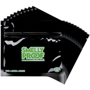 10pk 4-MIL Thick HEAVY DUTY Smelly Proof Reusable Bags Black, USA-Made, Reusable Food Storage Bags, Reusable Sandwich Bags, Reusable Freezer Bags, Non-Silicone Bags, 10 x Reusable Ziplock Bag, 6" x 4"