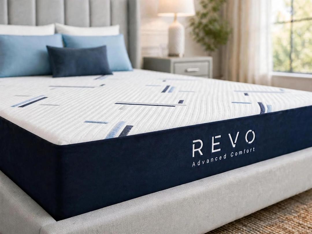 REVO 10 Inch Gel Memory Foam Mattress, King, Medium