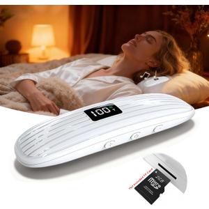 ByteWave Bone Conduction Under Pillow Sleep Speaker, Ultra-Thin Wireless Bluetooth 5.3 Mini Pillow Speaker with LED Display,TF Card,Auto-Off, Private Design for Side & Light Sleepers Bedside Listening