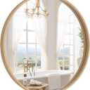 WallBeyond Round Wood Mirror 24 inch Circle Wall Mirror for Bathroom Round Wall Mirror for Wall Decor, Vanity, Entryway Living Room (Natural)