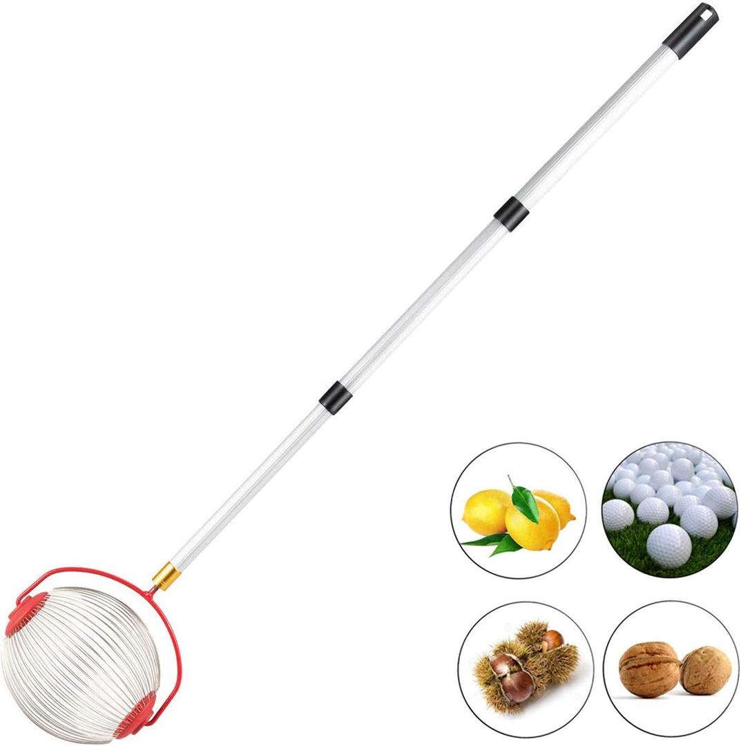 C-CHAIN Nut Harvester Ball Picker Stainless Steel Adjustable Lightweight Collect Walnuts, Pecans, Crab Apples, Nerf Darts and Small Fruit Objects 1'' to 3'' in Size (1)
