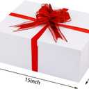 UoeRing White Large Gift Box 1Pcs 15x12x6 inch,luxury Gift Box with Lid for Birthday Christmas Valentine's Day Mother's Day (Includes Pull Bows,Card,Envelope,Filler)