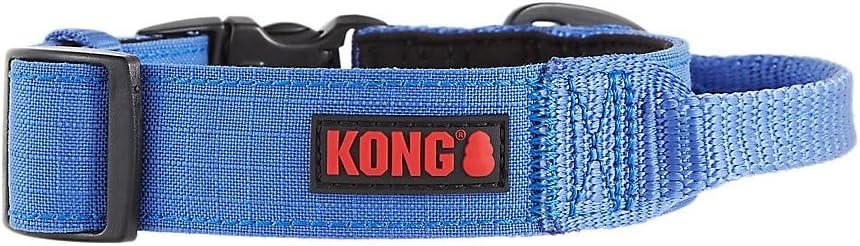 KONG Ultra Durable Padded Comfort Handle Dog Collar (Medium, Blue)