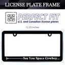 2 x Aluminum Black License Plate Frames with 2 Holes and Screws - Car License Plate See You Space Cowboy - Metal Plate Frame with Screws 6x12.25 inch - Standart Cars USA Stainless Steel Frame for Front