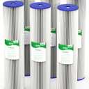 20 Micron 20-Inch Heavy Duty Whole House Water Filter Replacement Cartridge, Pleated Sediment Water Filters 4.5" x 20" for Well Water, Compatible with ECP5-20BB, R30-20BB, SPC-45-2050, 6 Pack