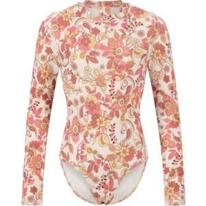 Billabong Girls' Long Sleeve Onesie Rashguard Swimsuit with UPF 50+ Sun Protection, Quick Drying Bathing Suit Size 12