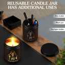 Scented Candle for Men with Color Sensor Light, Stay Positive Skeleton Man Black Aromatherapy Candles, Natural Hand Poured, 7 oz Soy Candle Gift for Christmas