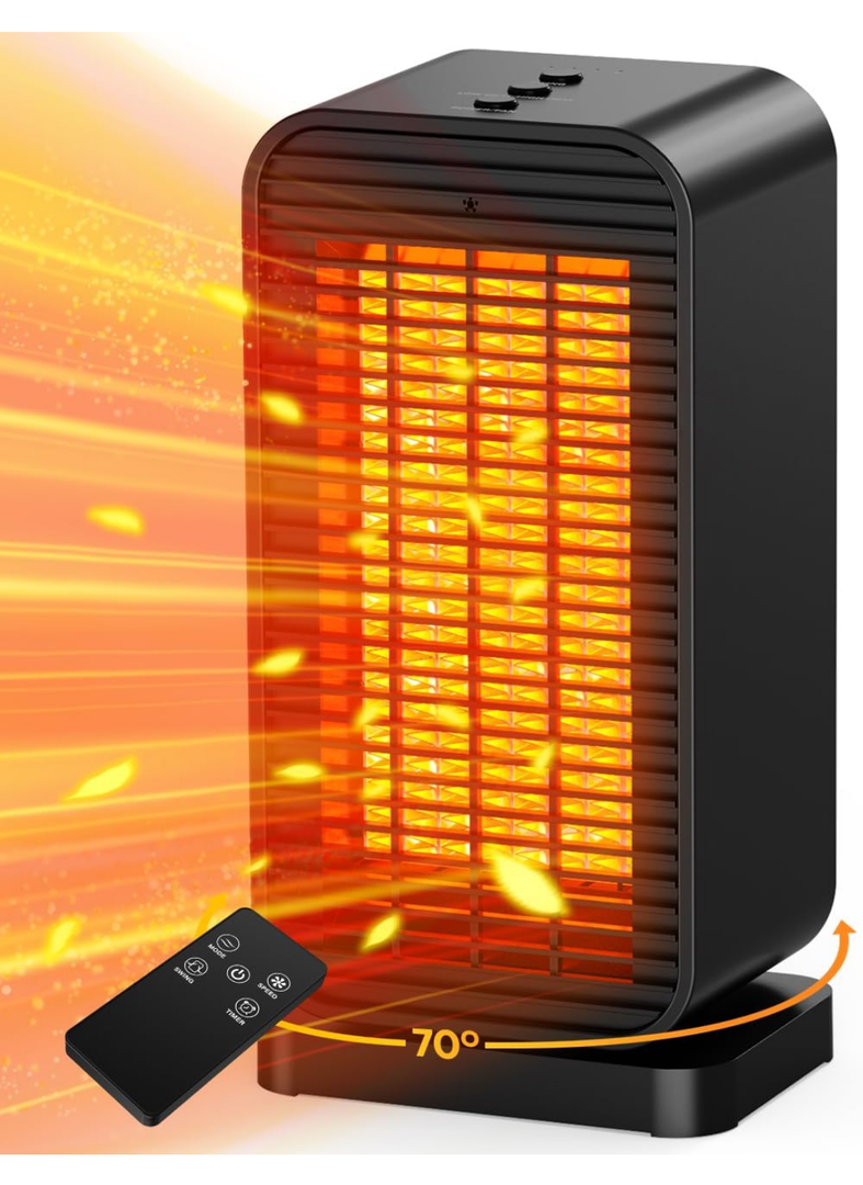HETRAROOT Space Heaters for Indoor Use, 2 Modes & 2 Heat Levels,