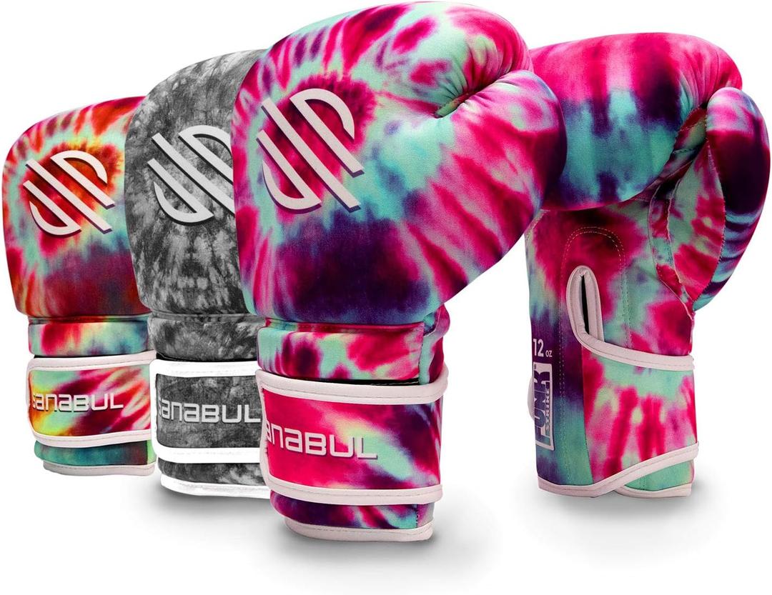 Sanabul Funk Strike Tie Dye Gel Boxing Gloves for Men & Women, Stylish and Protective Kickboxing Muay Thai Gloves for Training Sparring Punching Bag (10 oz, Purple Swirl)
