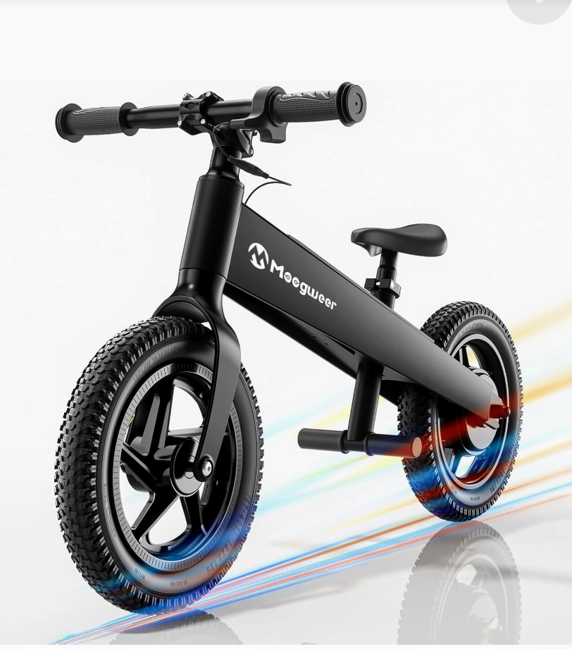 Electric Bike for Kids, Electric Balance Bike for Ages 3-8 Years Old,Kid Electric Motorcycle with 2 Speed Modes,Push-Button Brakes,12" Dirt Off-Road Tire and Adjustable Seat