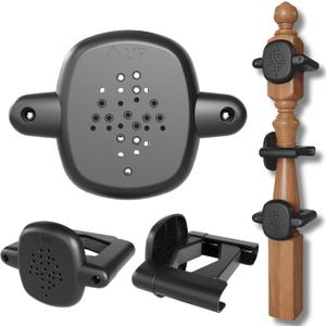 【Upgrade】 2 Pcs Baby Gate Banister Adapter – No-Drill Stair Railing Mount Kit, Fits 2–3.5″ Round/Square Posts, Compatible with Baby & Pet Safety Gates,Black