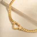 Sacina Heart Choker, Stainless Steel Necklace, Choker Necklaces for Women, Chunky Heart Necklace, Valentine Gift, Christmas Jewelry Gift
