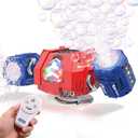 GoGonova Bubble Machine, 30000+ Bubbles/Min Rechargeable Kids Bubble Machine with Remote Control, Big Bubble Blower Maker, 360 Auto Rotation & 2 Speeds, 7-Color RGB Lights, Mecha Leader, 5.94 x 13.58 x 5.28 inches