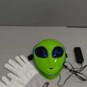 Tanganan LED Alien Mask for Adult Kids,Halloween LED Light up Mask 3 Modes Lighted Face Mask for Festival Cosplay Costume (1pc+gloves)