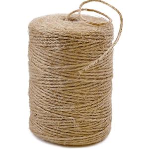 656 Feet 3Ply Jute Twine String, 2mm Natural Brown Thick Twine Rope for Crafts, Gardening, Tomato, Climbing Plant, Tie Floristry, Gift Wrapping Packing, Christmas, Wedding Decor