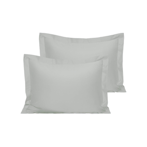 NTBAY Cotton Standard Pillow Shams - 500 Thread Count Egyptian Cotton Full/Queen Sham Covers, 2 Pack Super Soft and Breathable Inches Oxford Pillowcases, Light Grey
