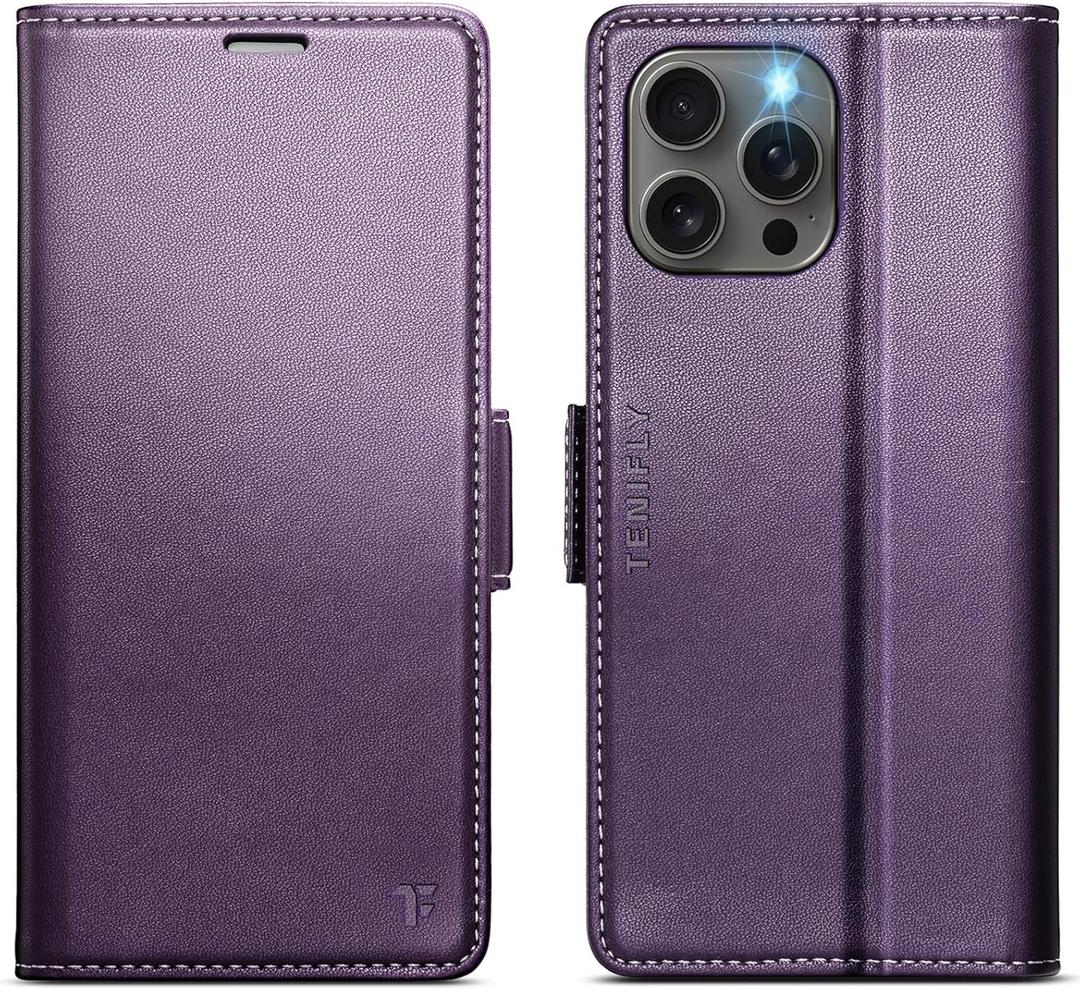 for iPhone 14 Pro Max Case Wallet with RFID Blocking Card Holder, PU Leather Kickstand Protective Flip Phone Cover Fit for iPhone 14 Pro Max 6.7", Purple