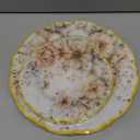 WDF 20Pack Floral Plates Disposable - Fancy Baroque Butterfly Plates - 10" and 7" Floral Plastic Tableware Decor Suitable for Spring Garden Party/Tea Party/Birthday (Yellow)