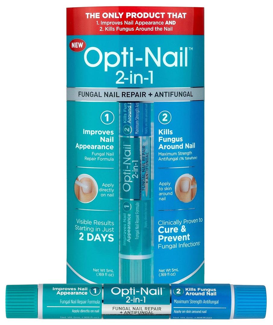 2 x Opti-Nail 2-in-1 Toe Nail Fungus Treatments Plus Antifungal, Improves Nail Appearance and Kills Fungus