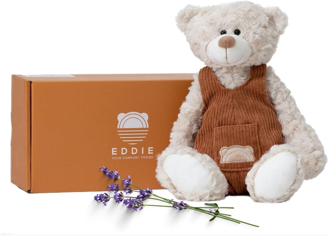 Eddie Warming Stuffed Animal - Lavender Microwavable Stuffed Animal  Aromatherapy Lavender Essential Oils - Heating Pad - Heatable, Coolable, Washable Plush.