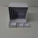 10 Pcs White Acrylic Buffet Risers with Mini Sign and Marker, Food Display Stands for Buffet Table Party Catering Dessert Jewelry Collectibles, Acrylic Cube Nesting Boxes with Hollow Bottoms 8 Sizes (10" 9" 8" 7" 6" 5" 4" 4" 3" 3")