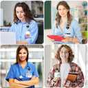 5 x Letter K Acrylic Badge Reel with Glitter - Sparkling Christmas Gift for Nurses, Teachers, Students & Office, Holiday ID Holder for RN, CNA, LPN