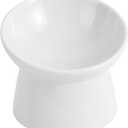 Raised Cat Food Bowls Ceramic  Tilted Elevated Cat Bowls Anti Vomit  6.1 inch Extra Wide Cat Feeding Bowls Whisker Friendly  Stress Free Shallow Cat Bowl for Dry Wet Food  Dishwasher Safe  9.5 oz