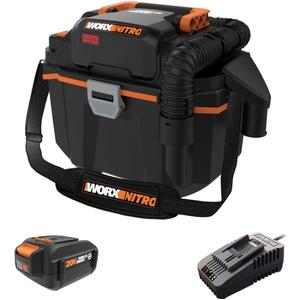 WORX Nitro WX031L 20V 2.1 Gal Cordless Wet/Dry Vacuum, Black
